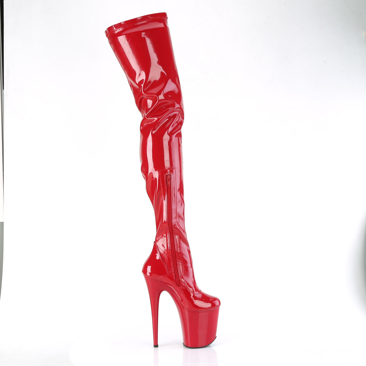 8 Inch Heel FLAMINGO-4000 Red Stretch Patent