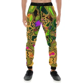 90s Color Splash All Over Print Light-Weight Men's Jogger Sweatpants (Non Fleece Lined)