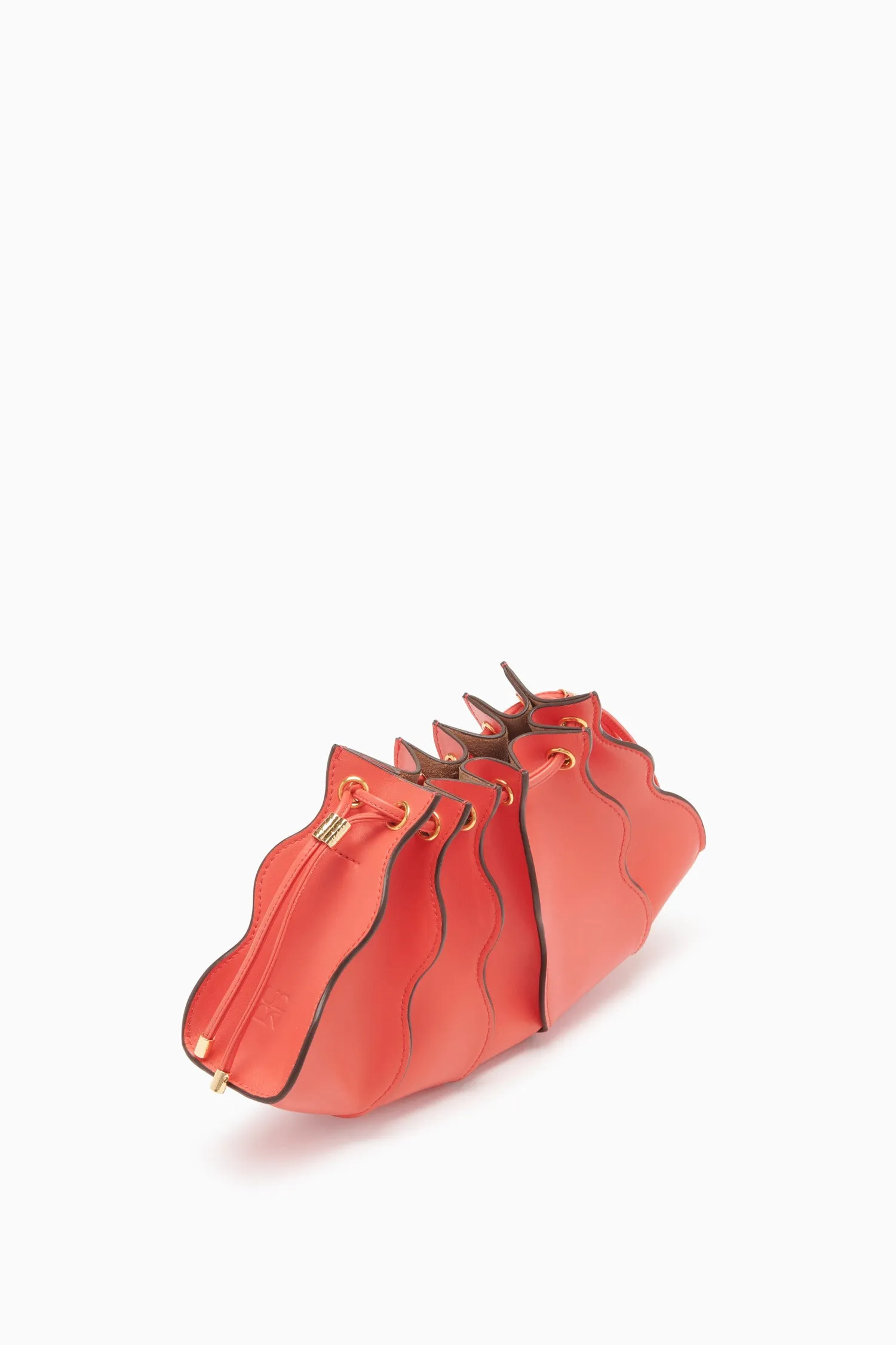 Adria Pleated Wave Clutch - Coral