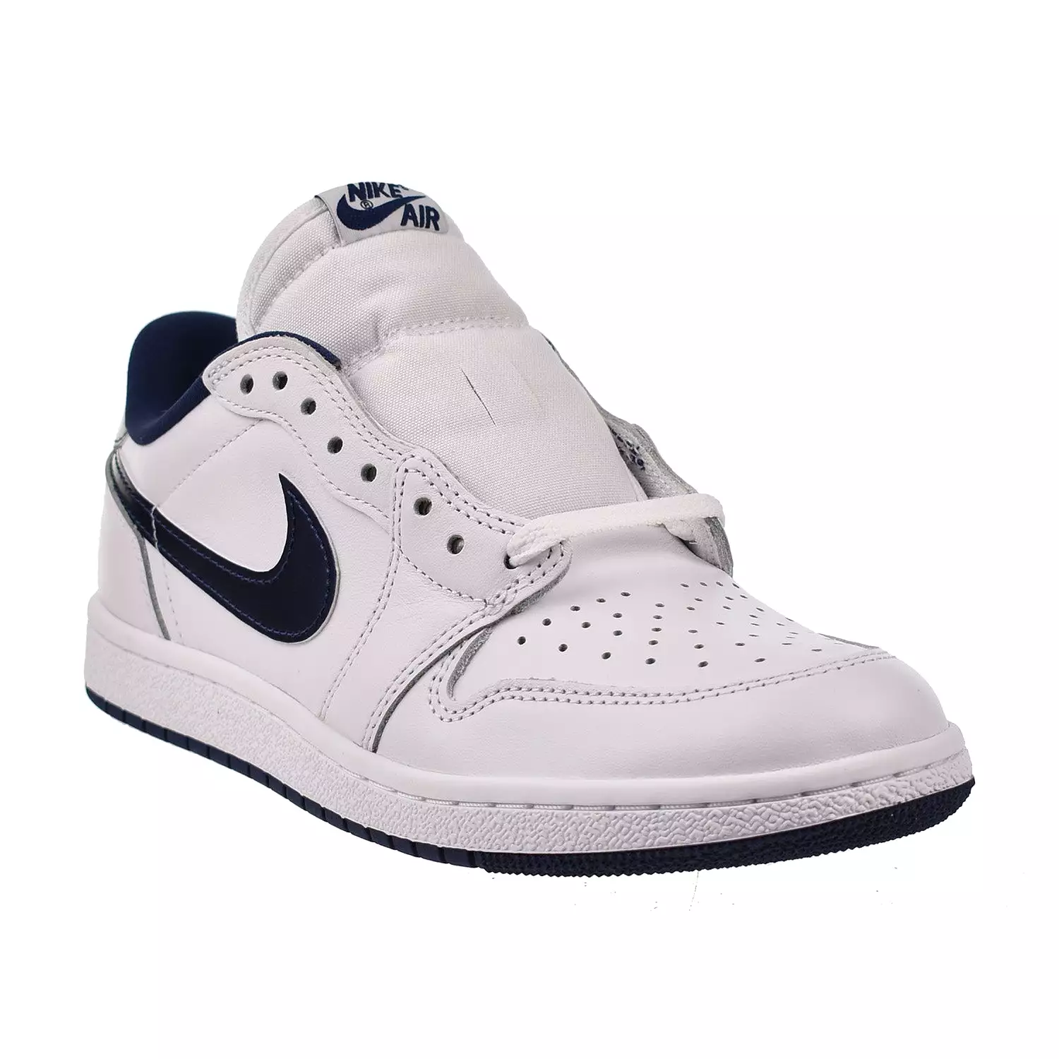 Air Jordan 1 Low 85 Men's Shoes White-Metallic Navy