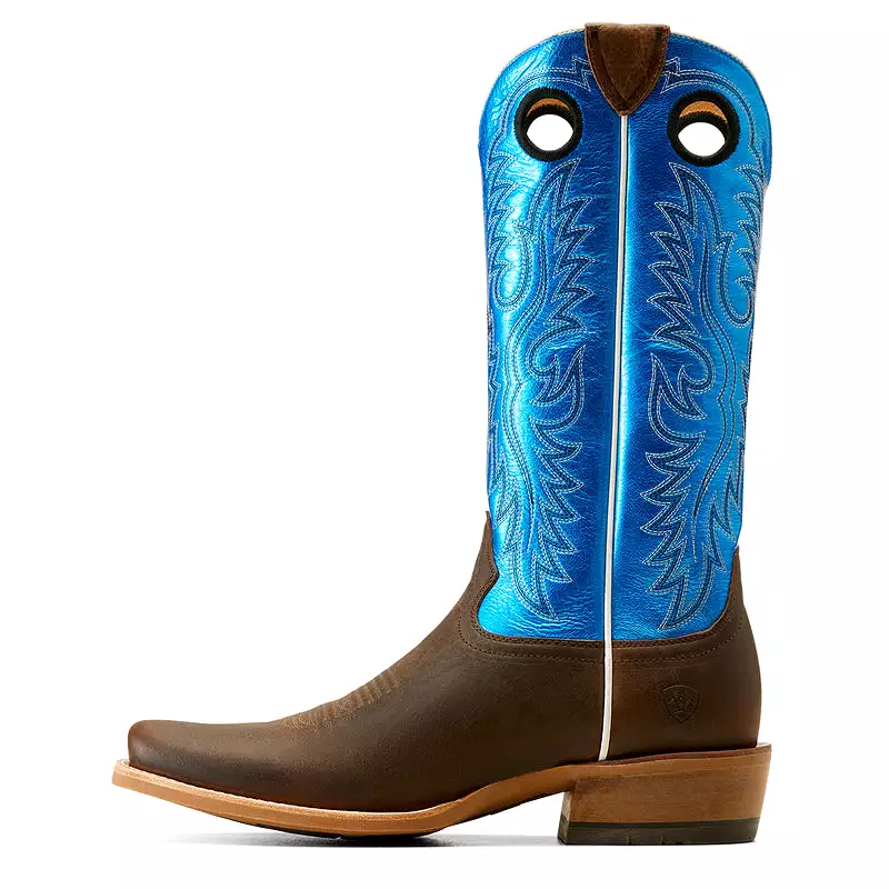 'Ariat' Men's 14 Ringer Cowboy Western Narrow Cutter Toe - Tobacco Toffee / Bright Blue