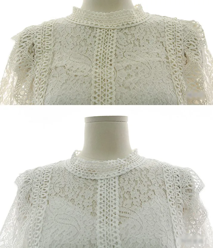 BADDIARY  |Flower Patterns Short Sleeves Lace Shirts & Blouses