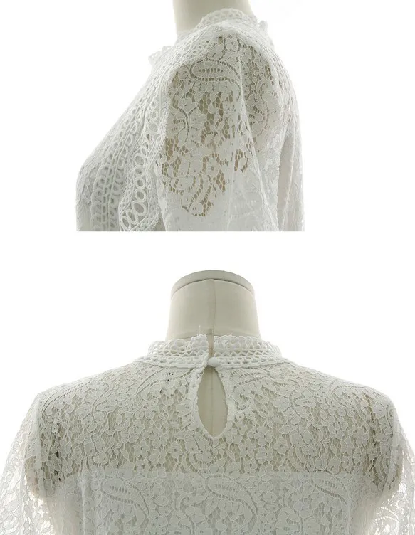 BADDIARY  |Flower Patterns Short Sleeves Lace Shirts & Blouses