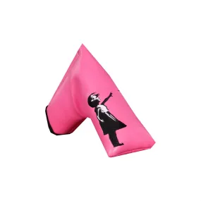 Banksy Girl With Heart Balloon Blade Putter Headcover Pink