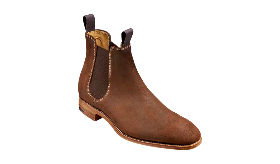 Barker Mansfield Classic Chelsea Boots - Brown Waxy Suede