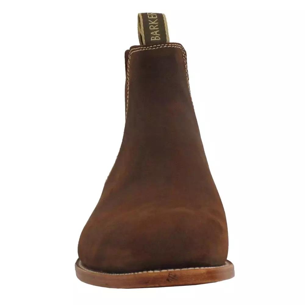 Barker Mansfield Classic Chelsea Boots - Mid  Brown Waxy Suede