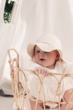 Beige Cotton Summer Hat