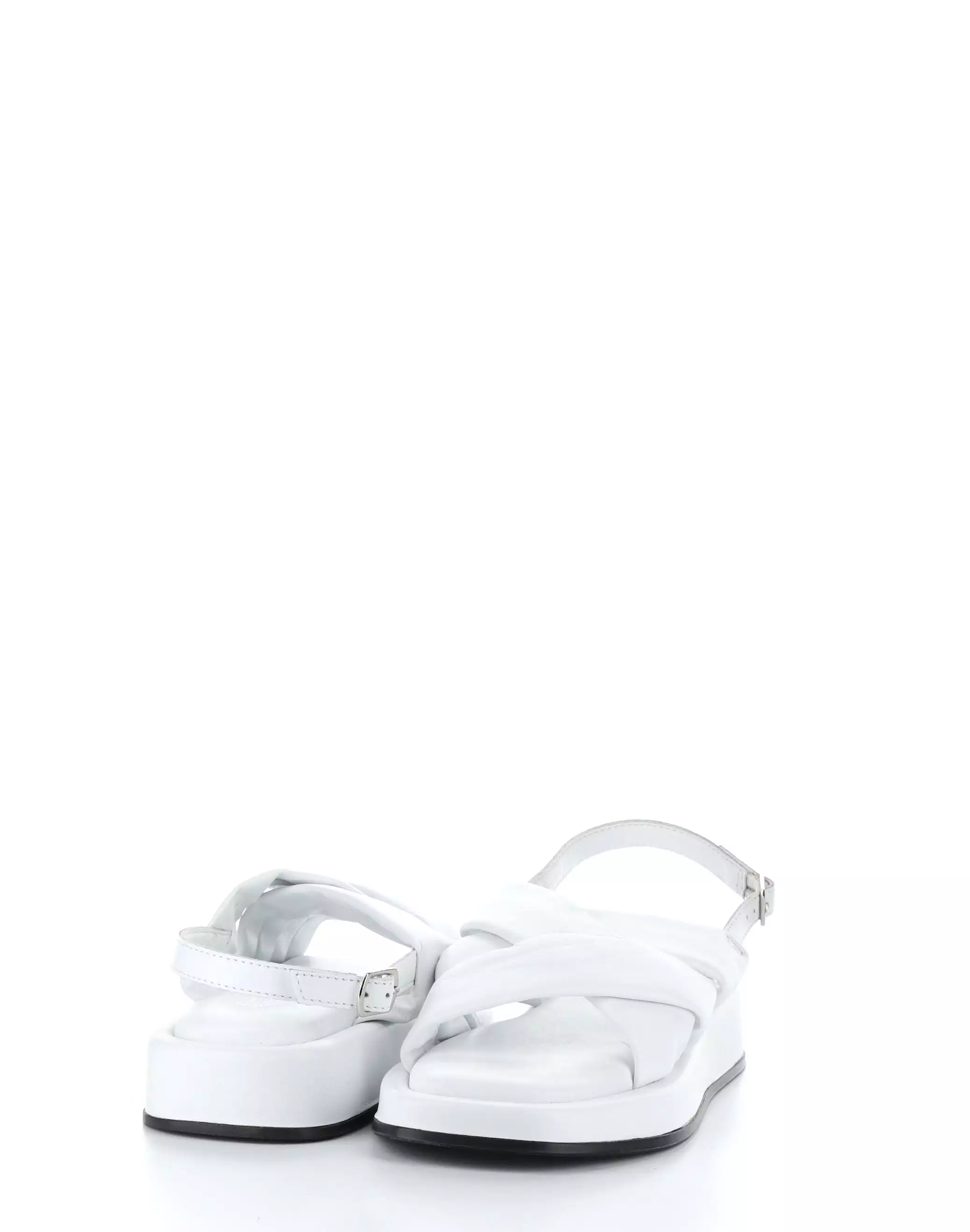 BLITZ WHITE Buckle Sandals