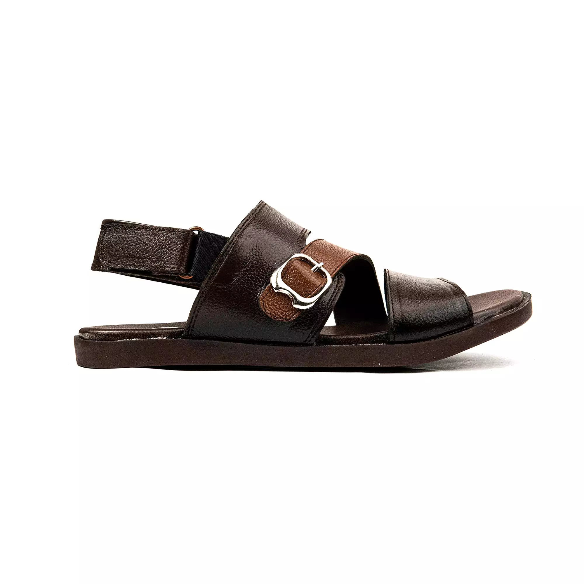 Brown Cross Men Leather Sandals