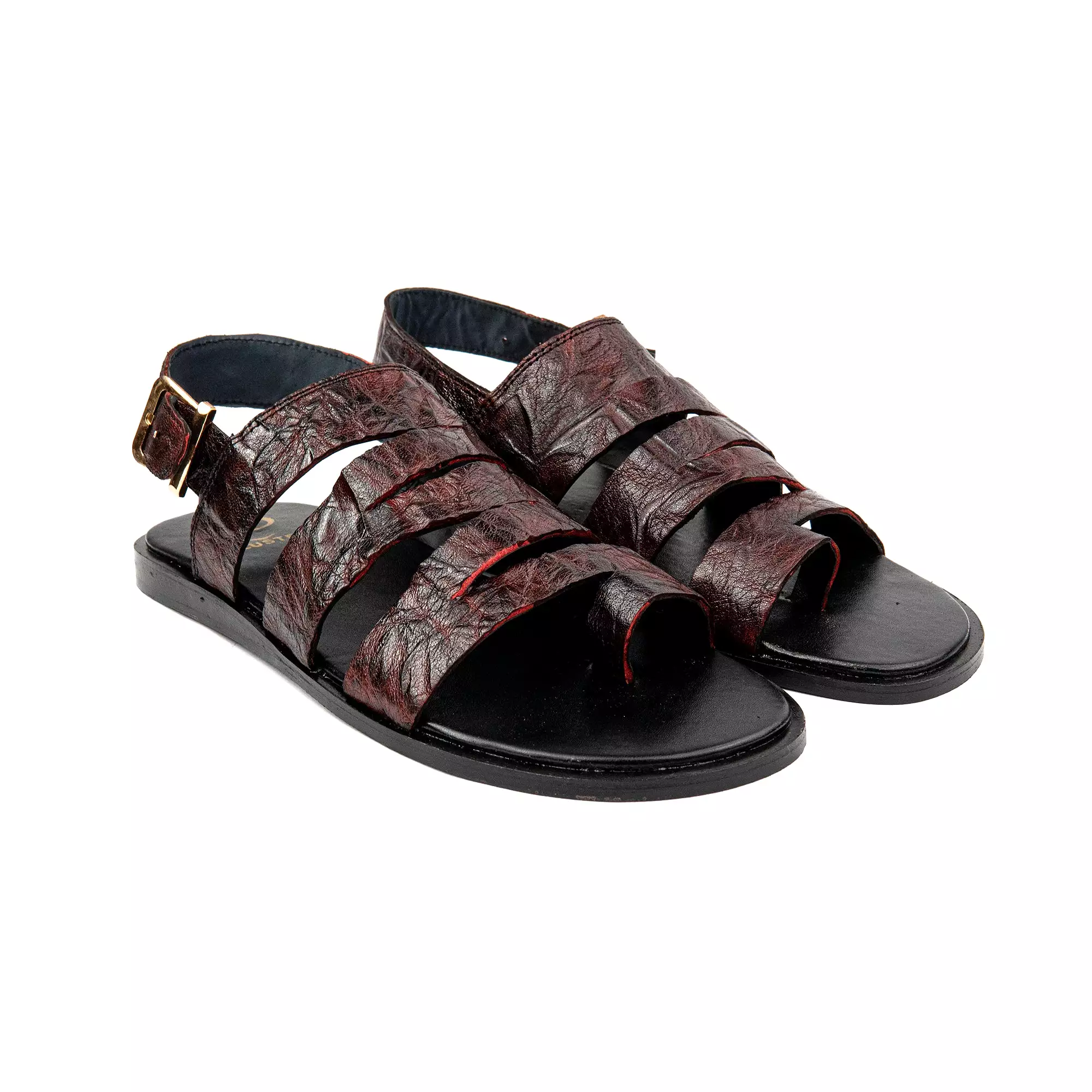 Brown Engraved Premium Leather Sandals