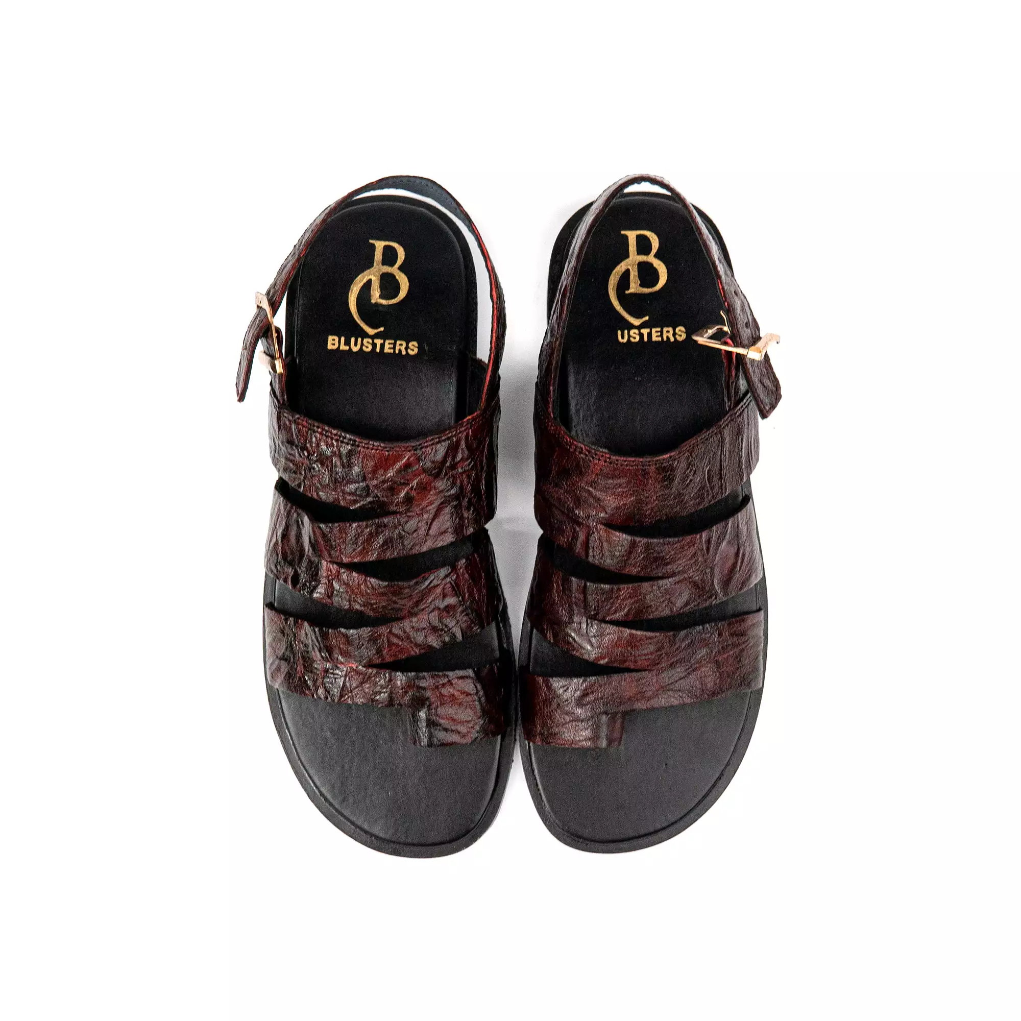 Brown Engraved Premium Leather Sandals