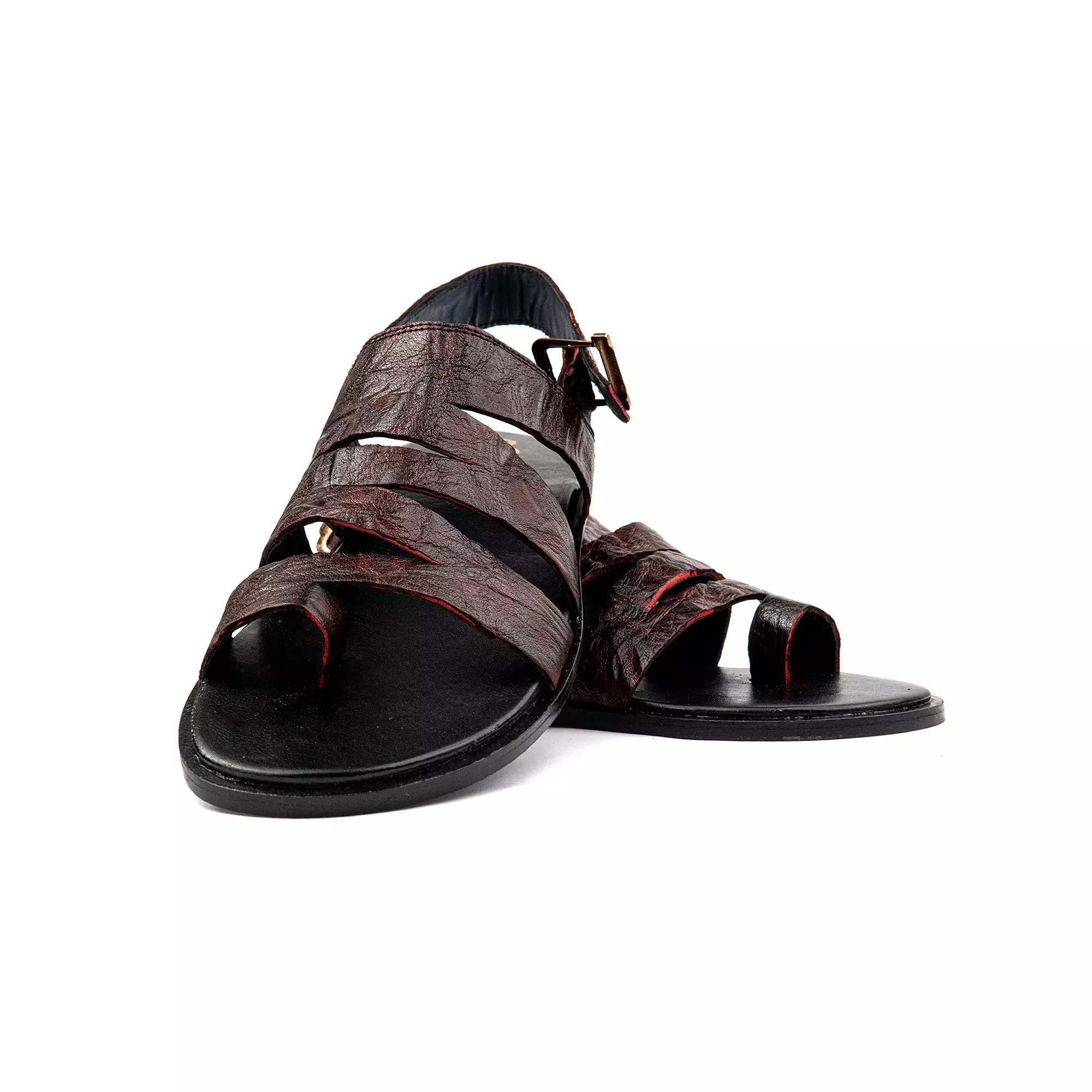 Brown Engraved Premium Leather Sandals