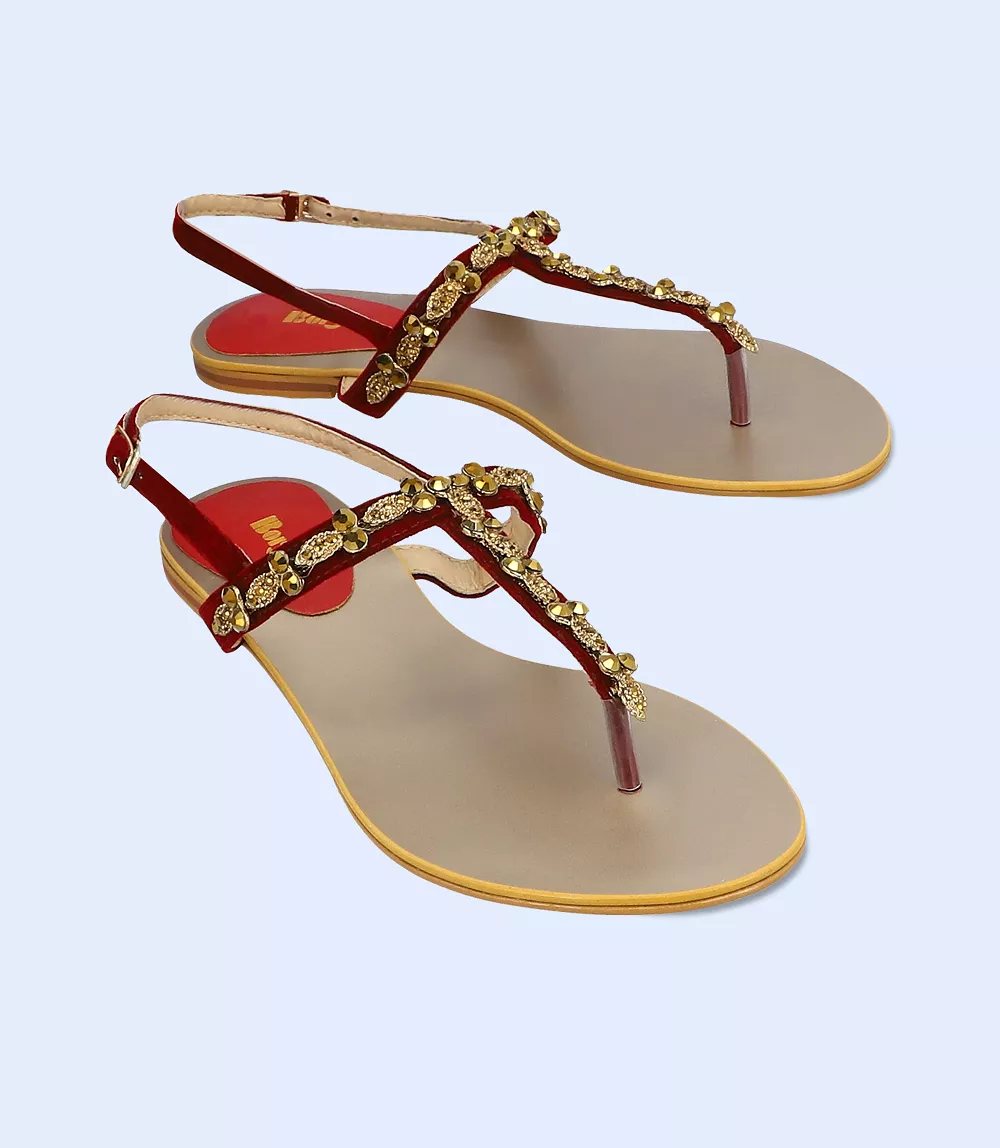 BW6076-MAROON-Women Formal Sandal