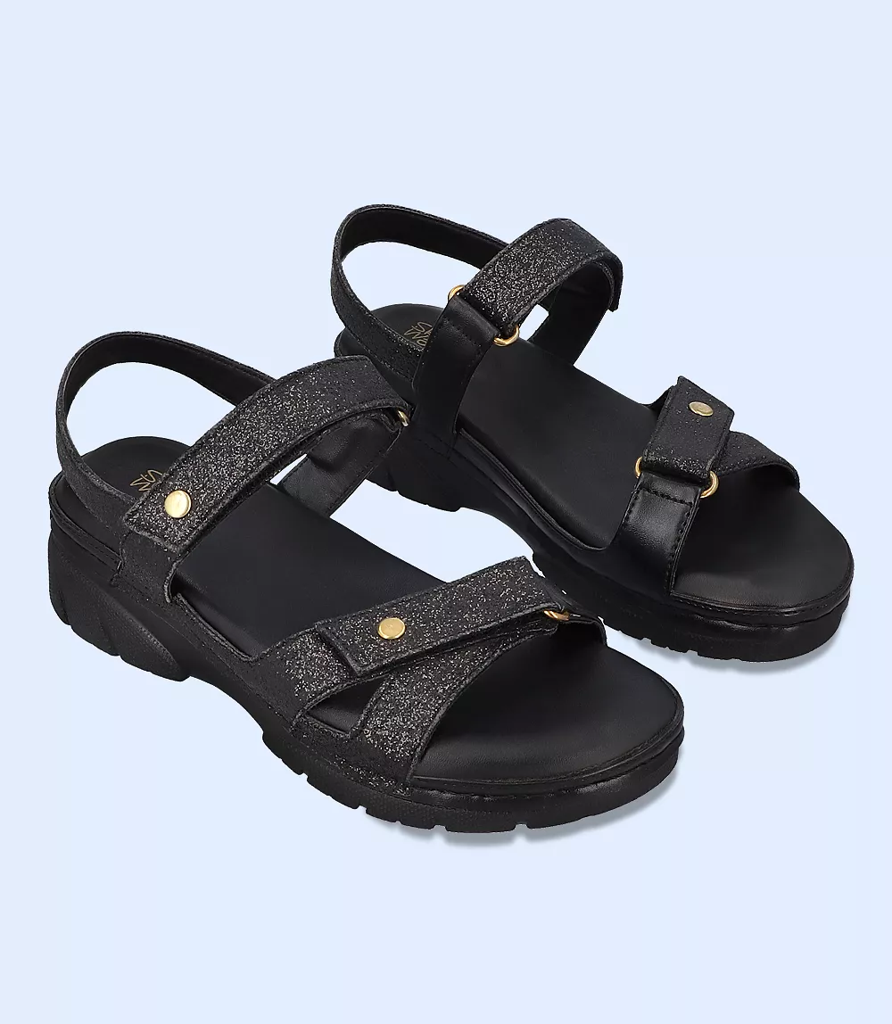 BW7919-BLACK-Women Comfort Sandal