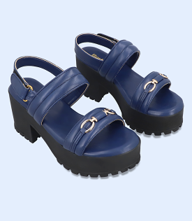 BW9222-NAVY-Women Platform Sandals