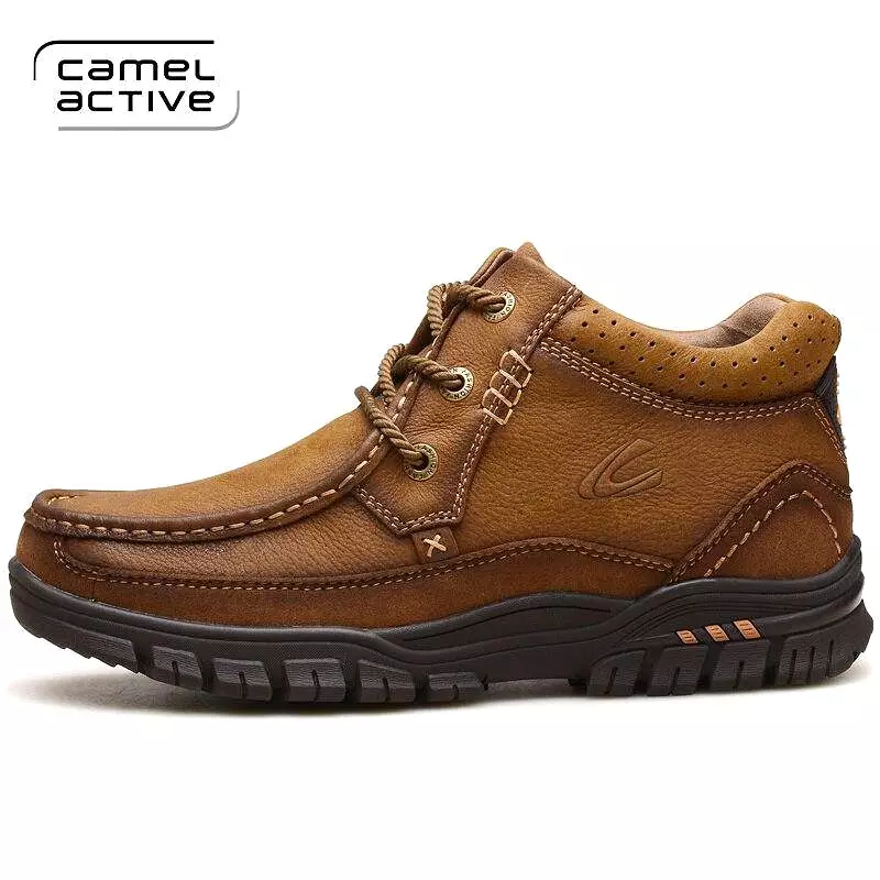 Camel Active New Hiking Shoes Men Cow Leather High Top Trekking Boots Sport Climbing Mountain Shoes Outdoor Walking