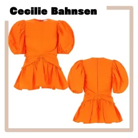 CECILIE BAHNSEN  |Casual Style Plain Elegant Style Puff Sleeves