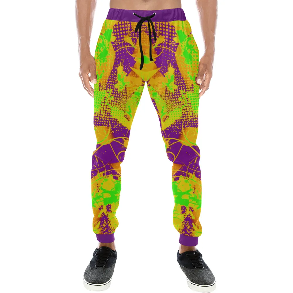 Color Splat Abstract All Over Print Light-Weight Men's Jogger Sweatpants (Non Fleece Lined)