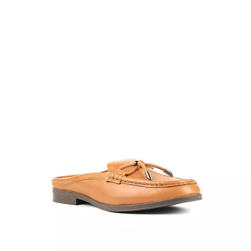 Courtney Mule Women's Shoes - Tan Leather