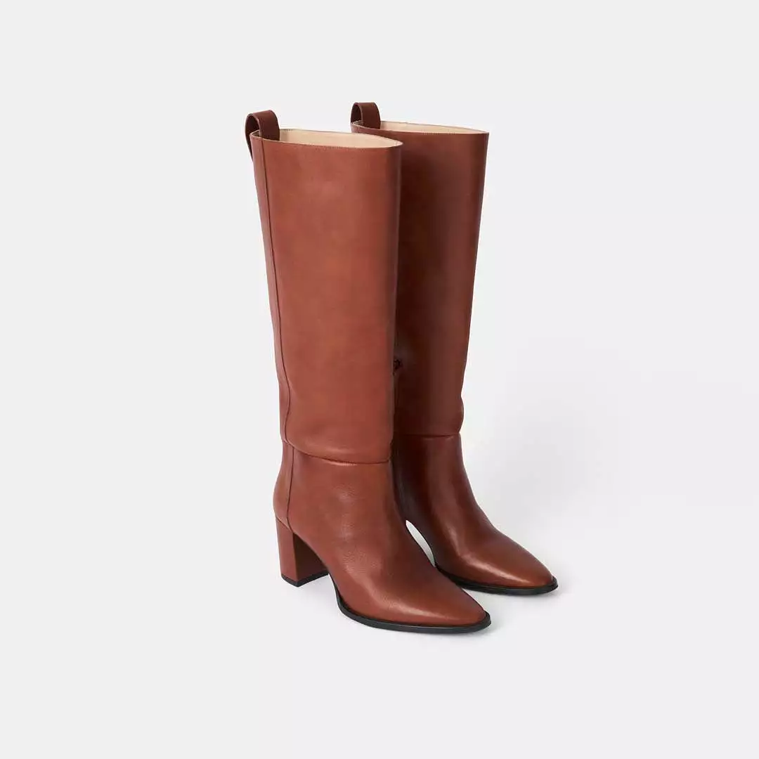 DOLORES LEATHER BOOTS HAZELNUT