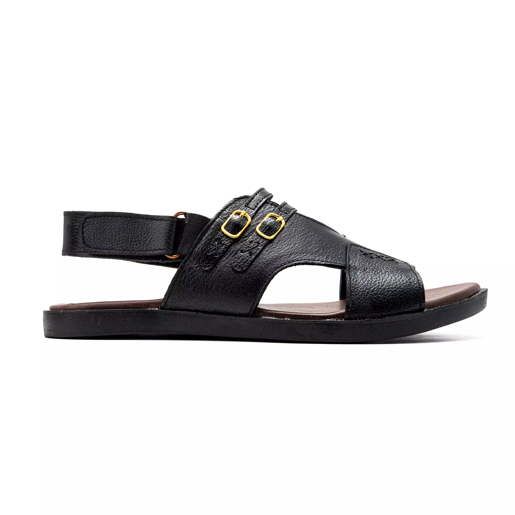 Double Buckle Men Leather Sandals