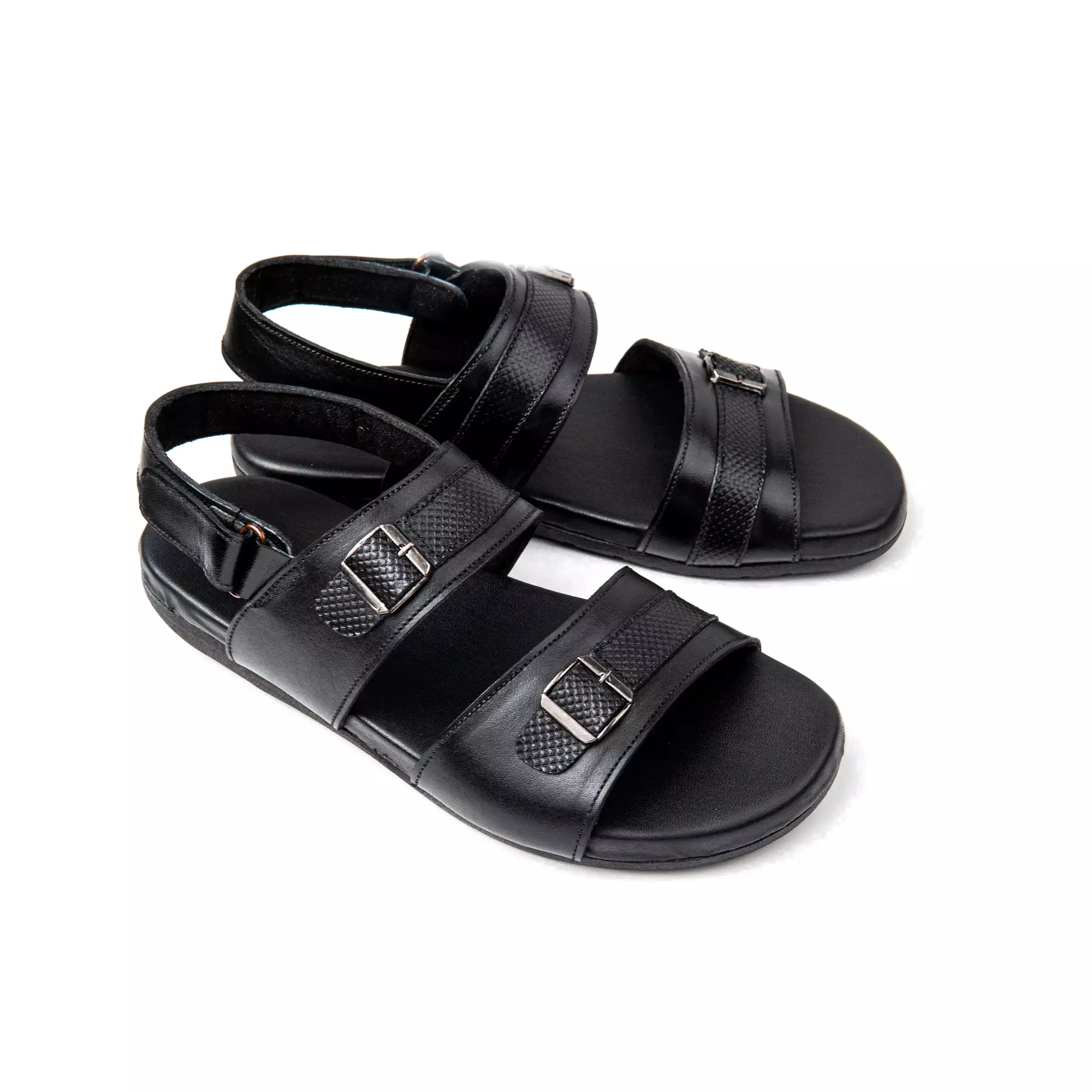 Dual Buckled Leather Sandals