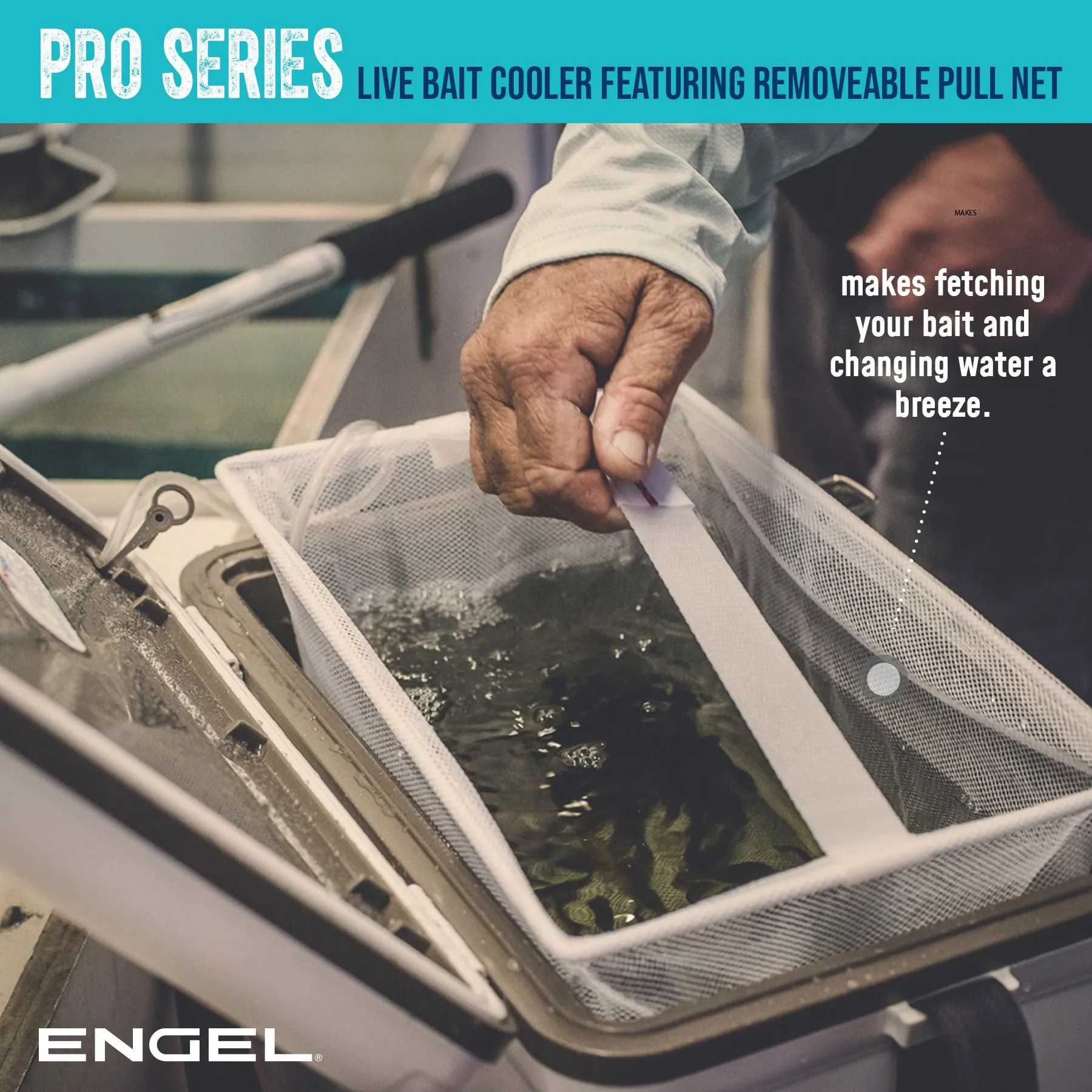 Engel 7.5Qt Live bait Pro Cooler with AP3 Rechargeable Aerator & Stainless Hardware