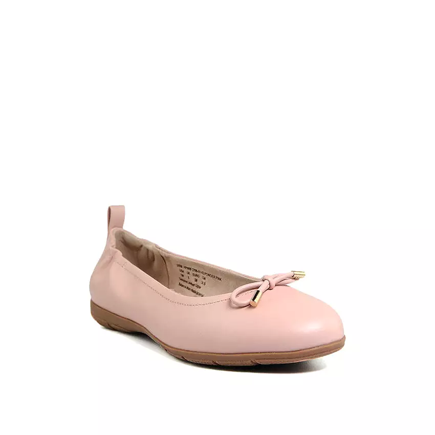 Essie Bow Women's Shoes - Powder Pink Leather