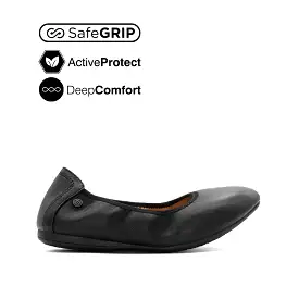 Georgie Slip On PT Women's Shoes - Black Leather