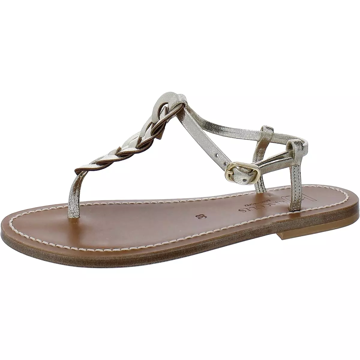 K. Jacques Womens Leather Ankle Strap Slingback Sandals