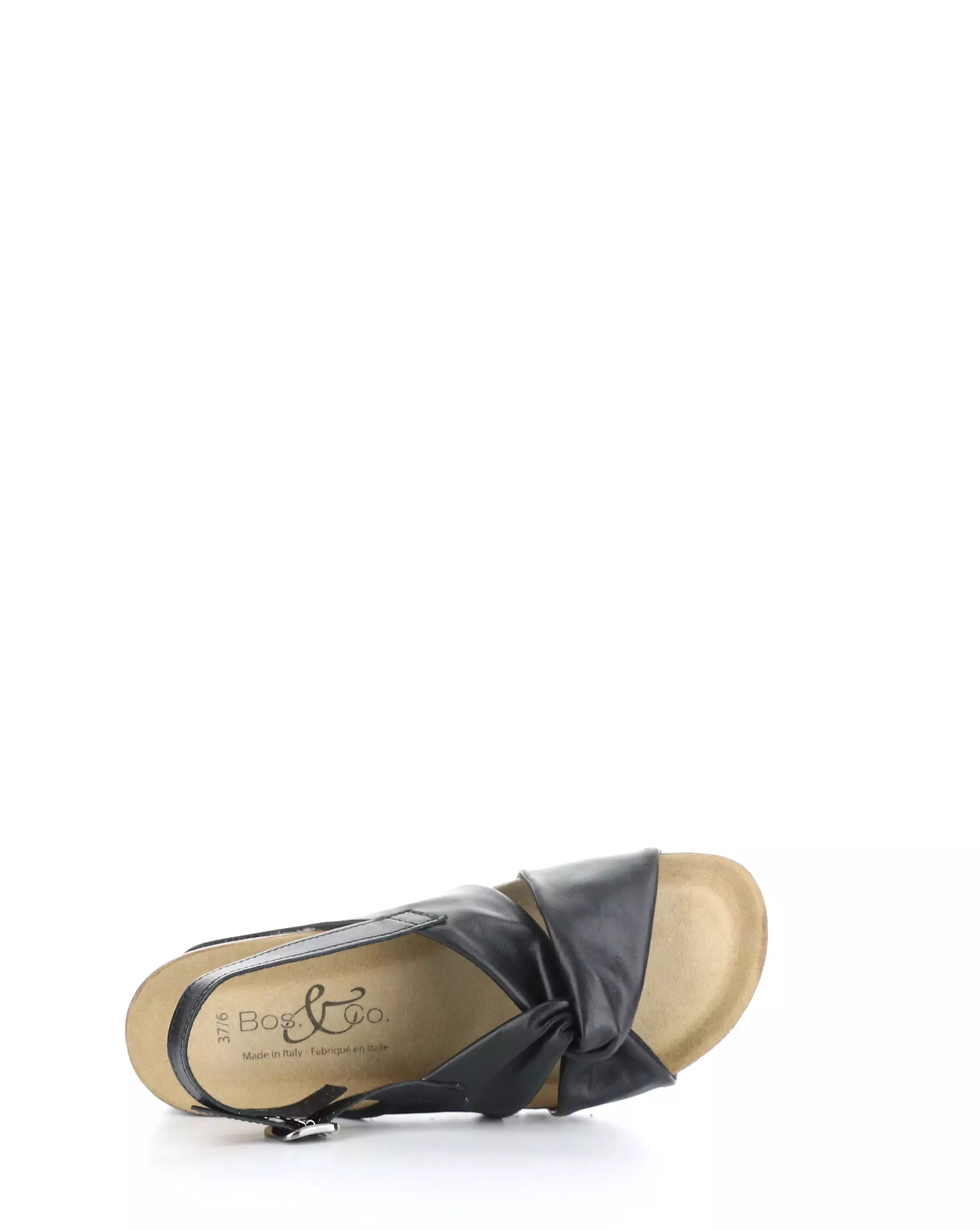 LEOLA BLACK Round Toe Sandals