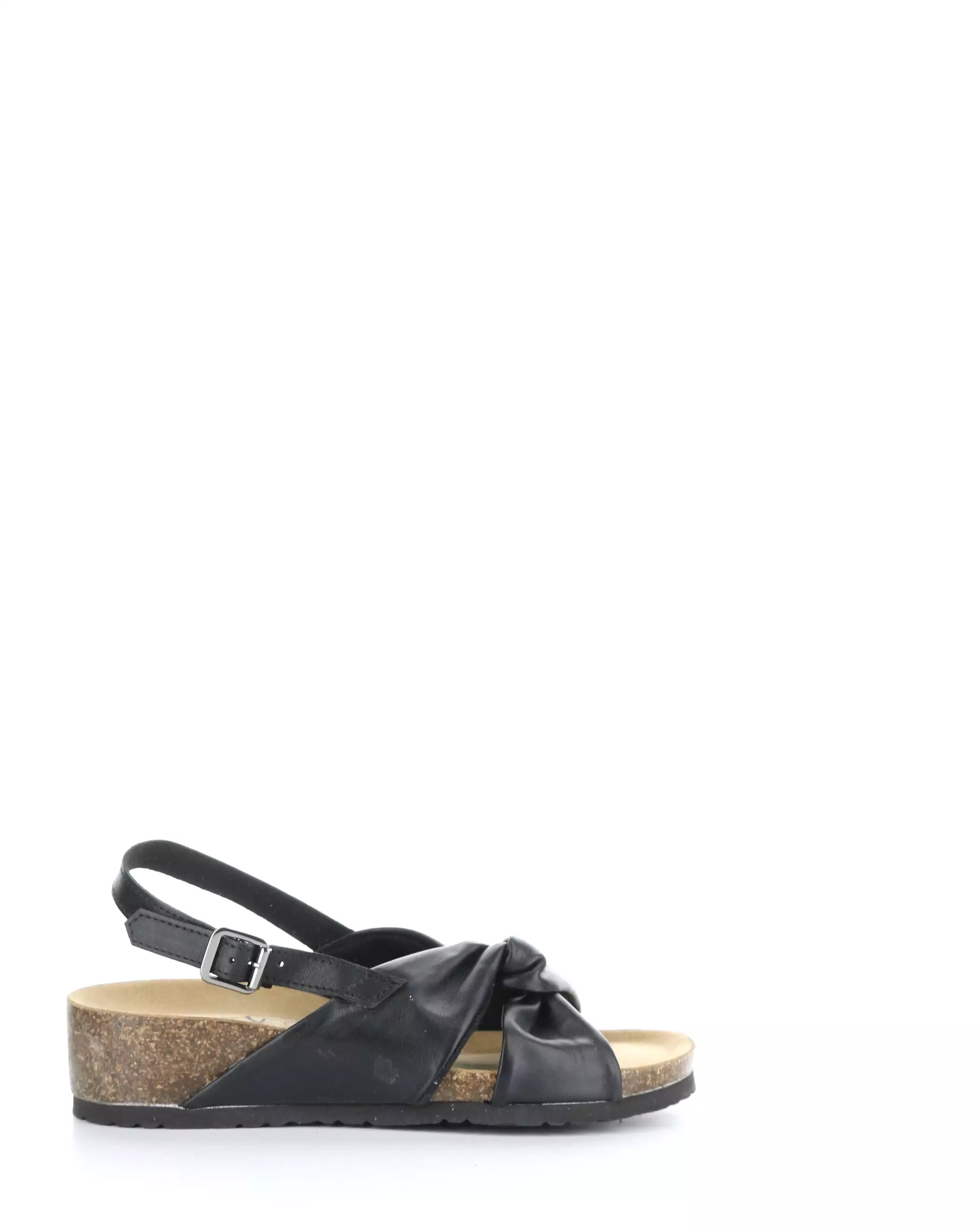 LEOLA BLACK Round Toe Sandals