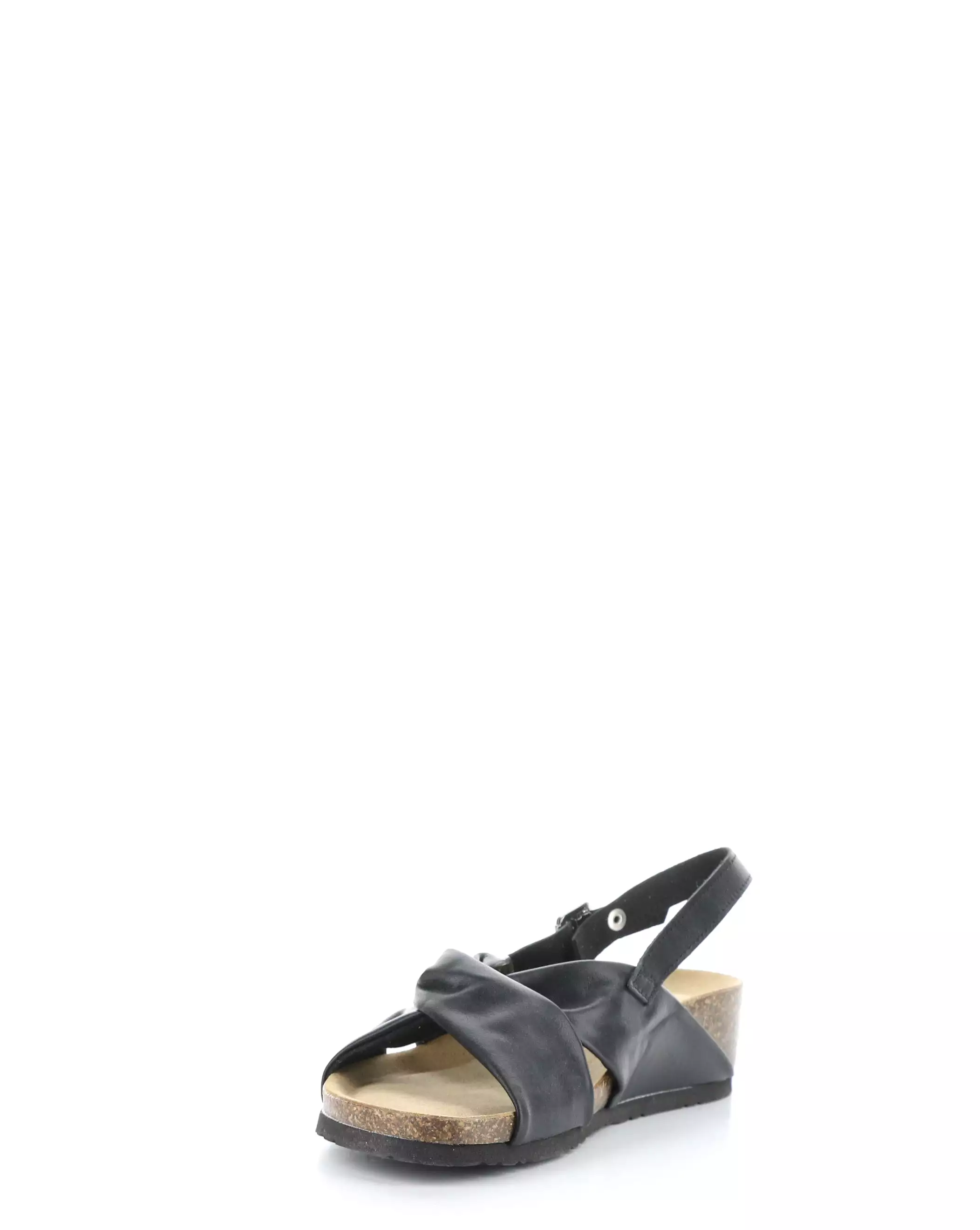 LEOLA BLACK Round Toe Sandals