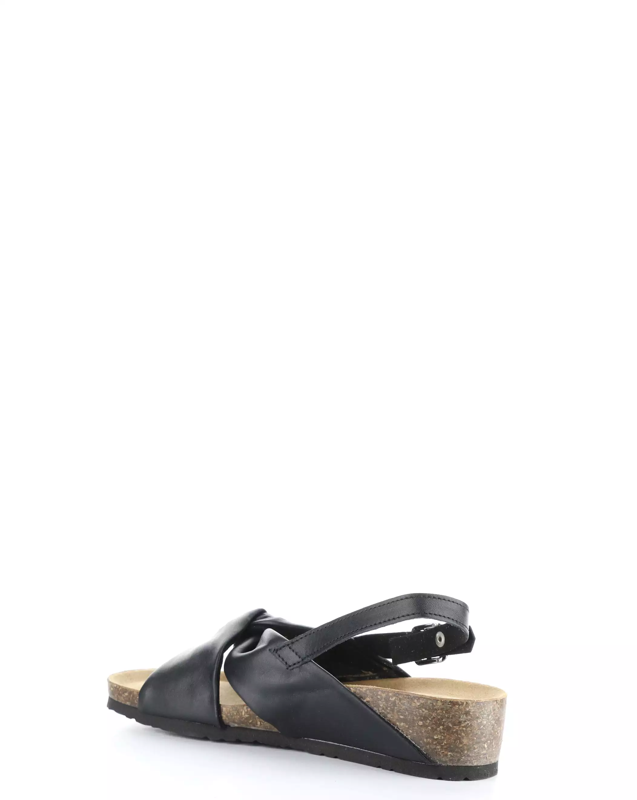 LEOLA BLACK Round Toe Sandals