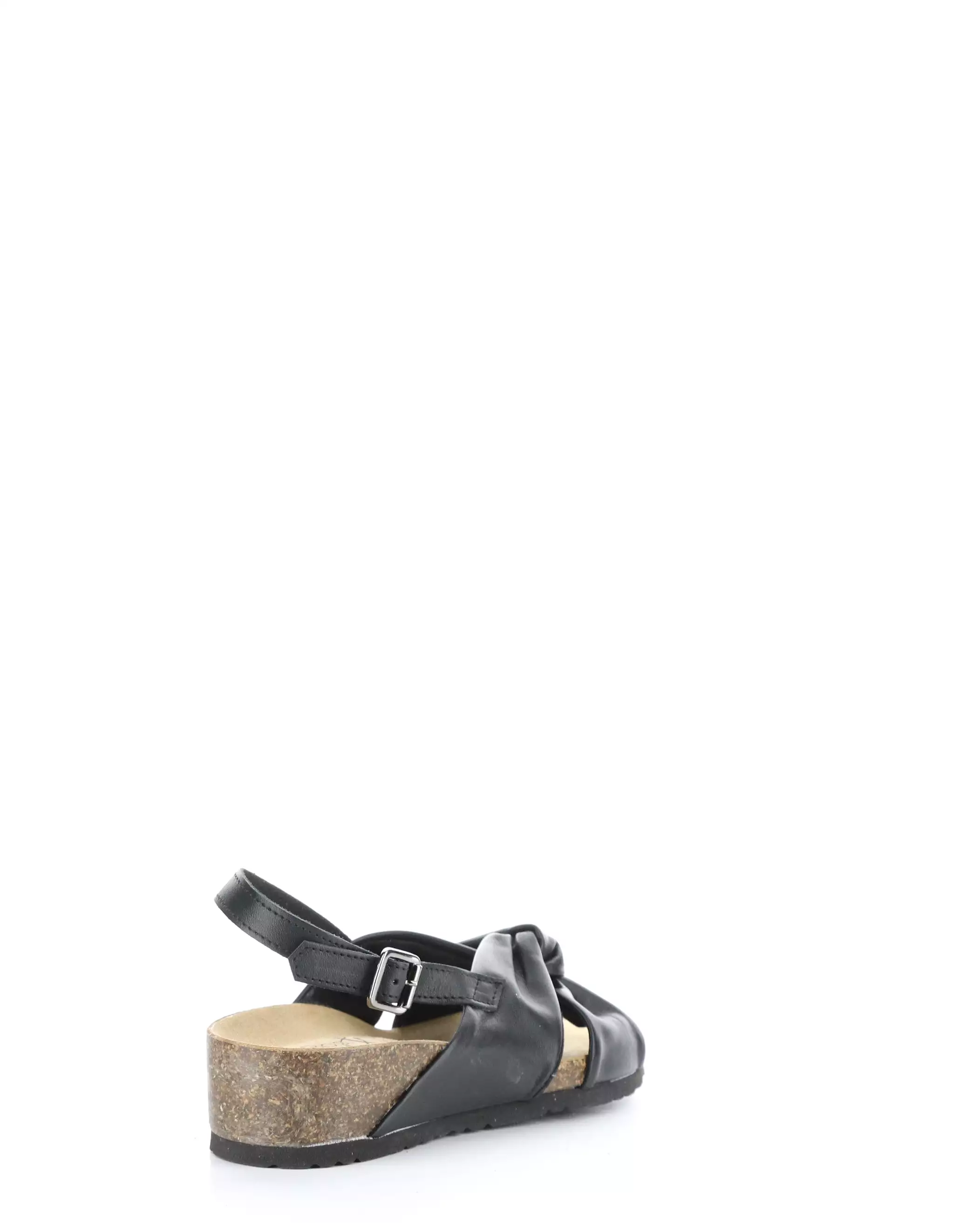 LEOLA BLACK Round Toe Sandals