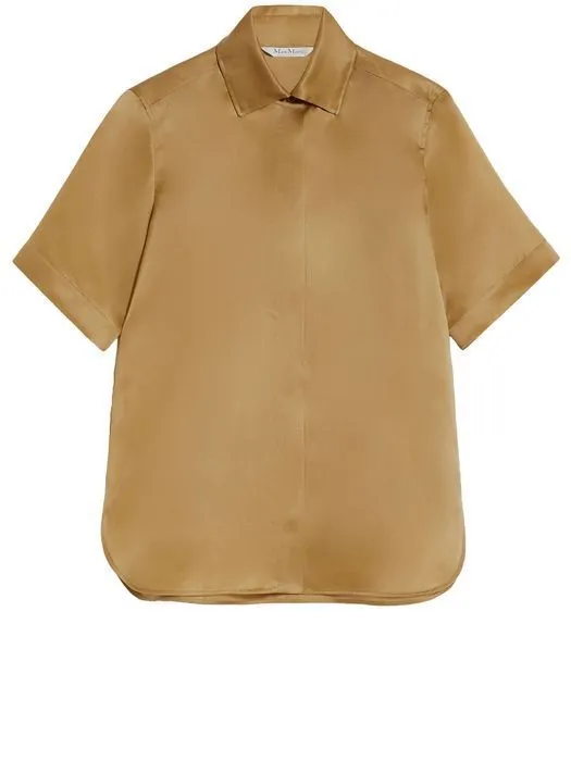 MaxMara  |Casual Style Silk Plain Short Sleeves Shirts & Blouses