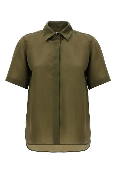 MaxMara  |Casual Style Silk Plain Short Sleeves Shirts & Blouses