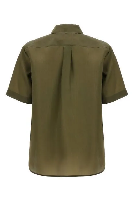 MaxMara  |Casual Style Silk Plain Short Sleeves Shirts & Blouses