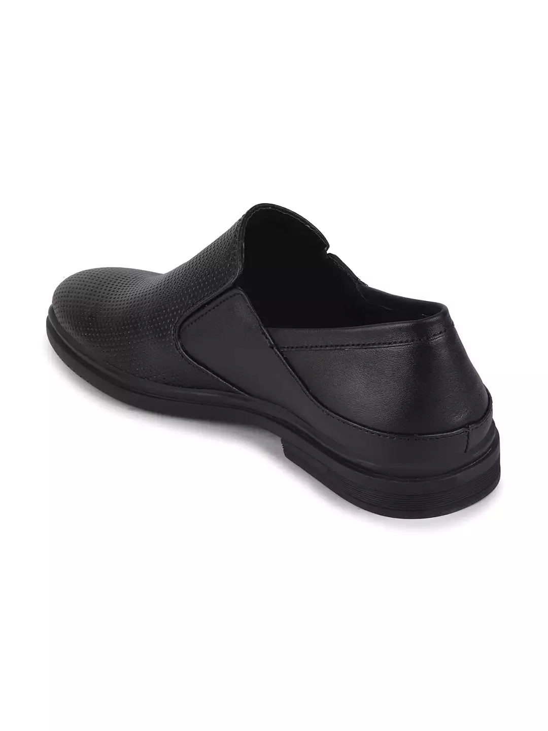 Men Black Formal Leather Slip-On Shoes