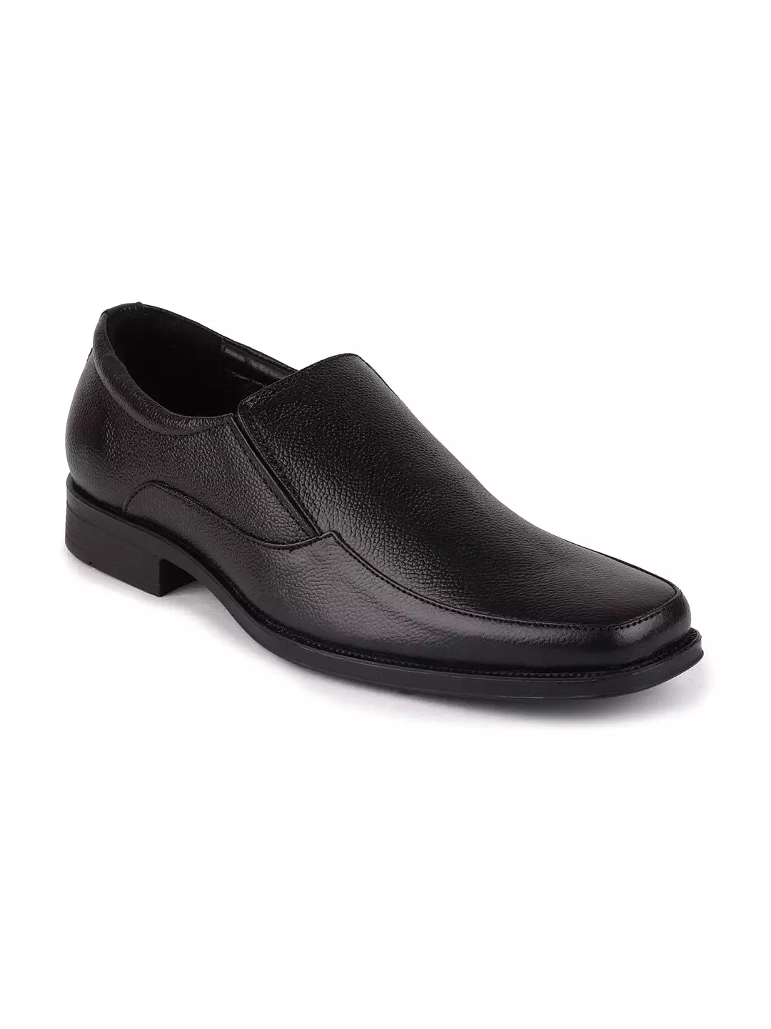 Men Black Plus Size Genuine Leather Formal Slip On Shoes