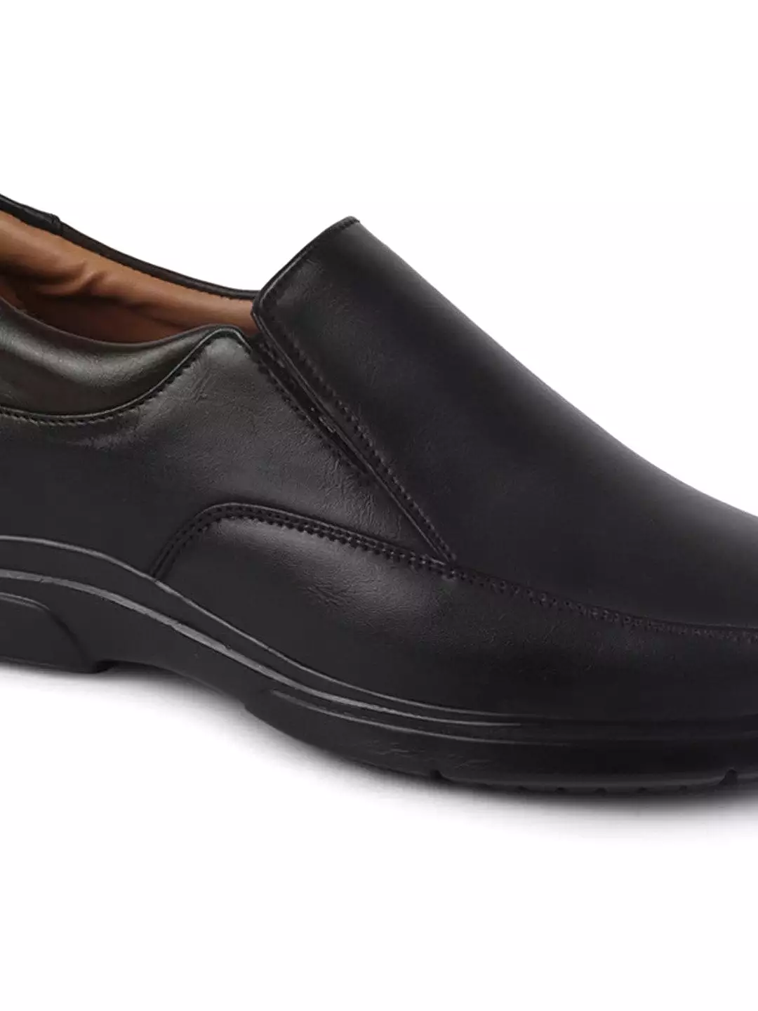 Men Black Thermal Formal Slip On Shoes