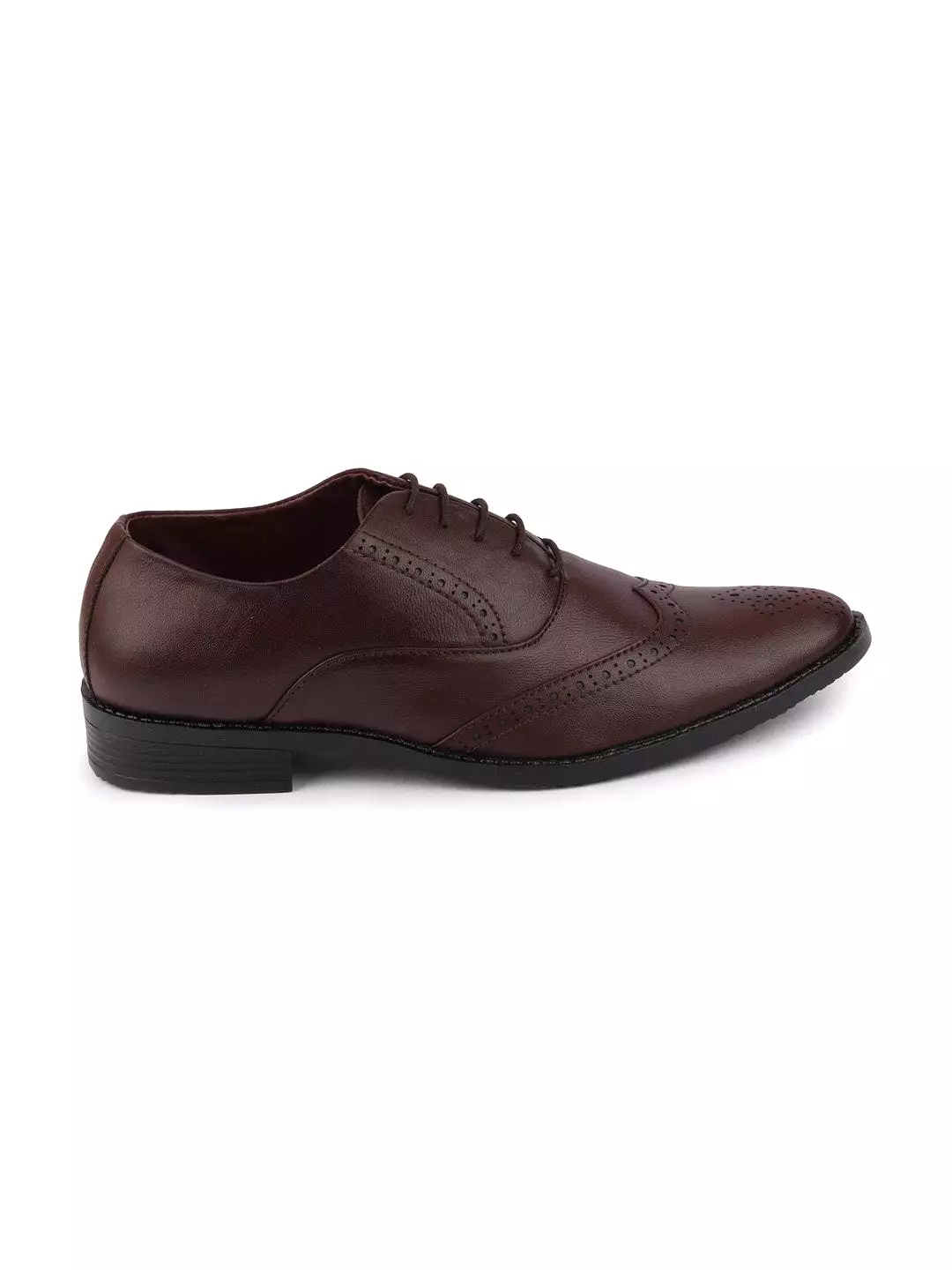 Men Brown Formal Lace-Up Brogue Shoes