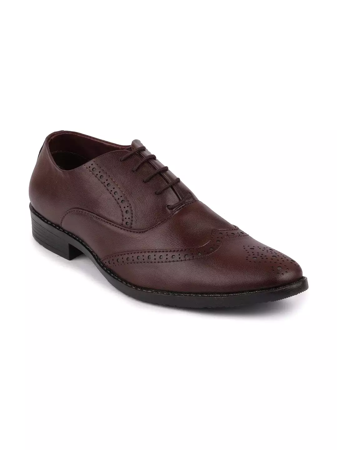 Men Brown Formal Lace-Up Brogue Shoes