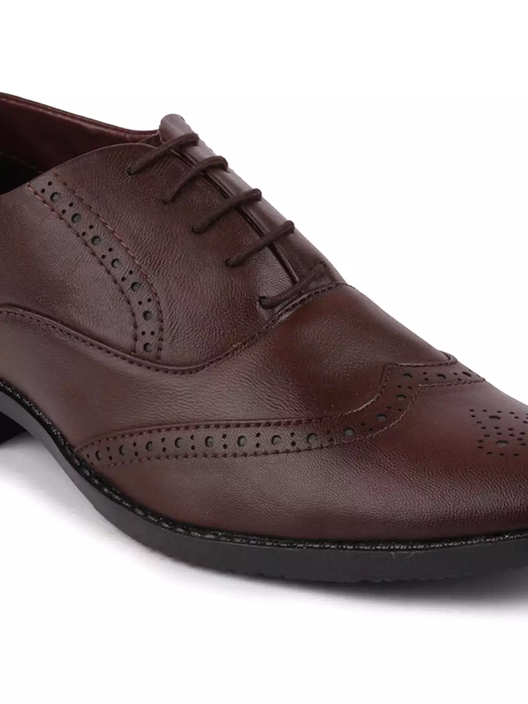 Men Brown Formal Lace-Up Brogue Shoes