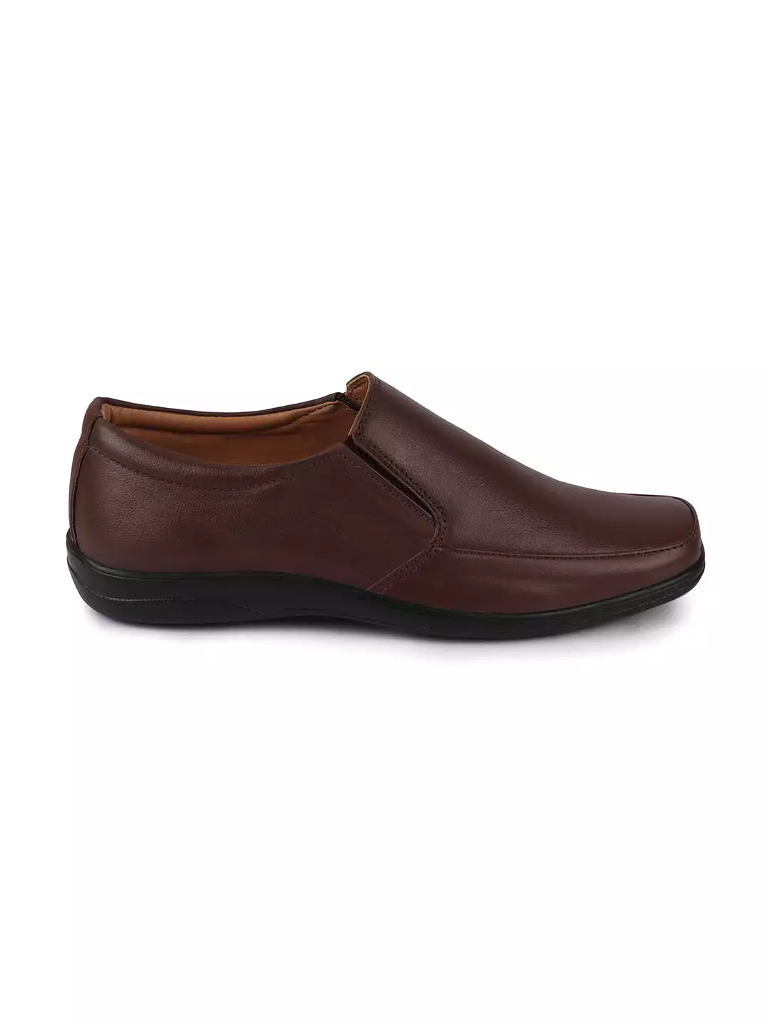 Men Brown Formal Leather Slip On Shoes