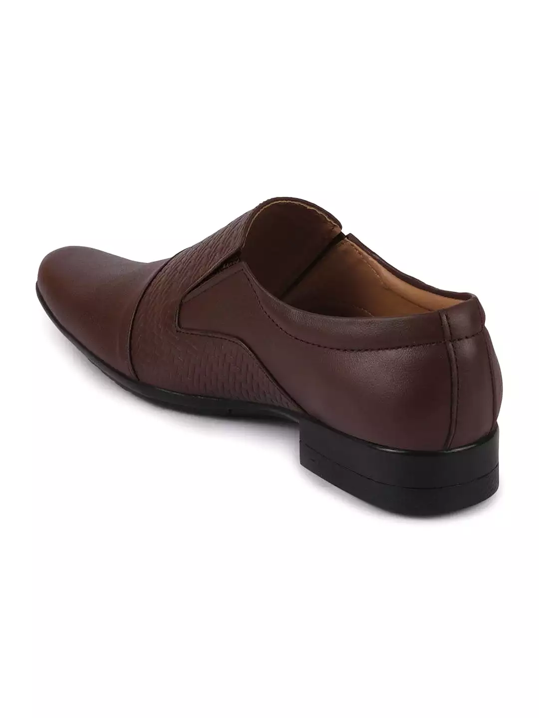 Men Brown Formal Leather Slip On Shoes