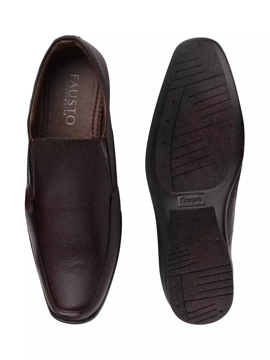 Men Brown Formal Slip-On Shoes