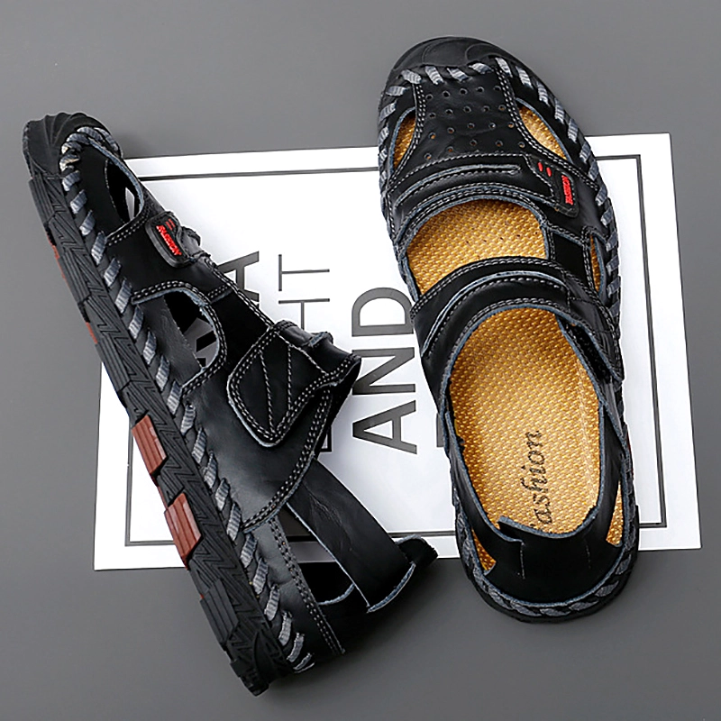 Men Cutout Velcro Sandals 