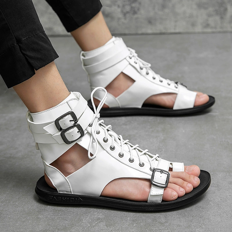 Men Leather Roman Sandals 