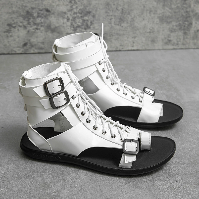 Men Leather Roman Sandals 